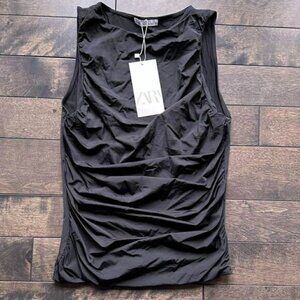 Zara Ruched Poly Tank - new with tags